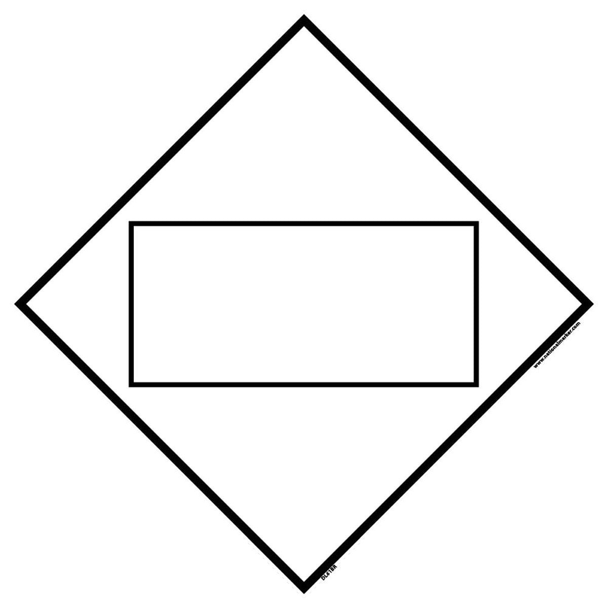 NM 10 3/4" X 10 3/4" White .05" Rigid Plastic DOT Placard