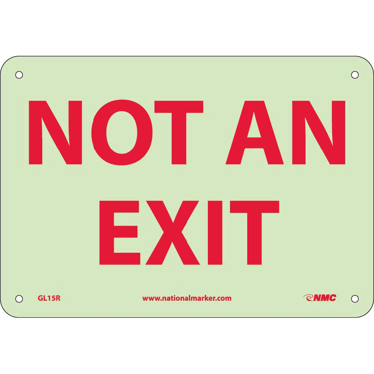 NM 7" X 10" White .05" Rigid Plastic Exit Sign "NOT AN EXIT"