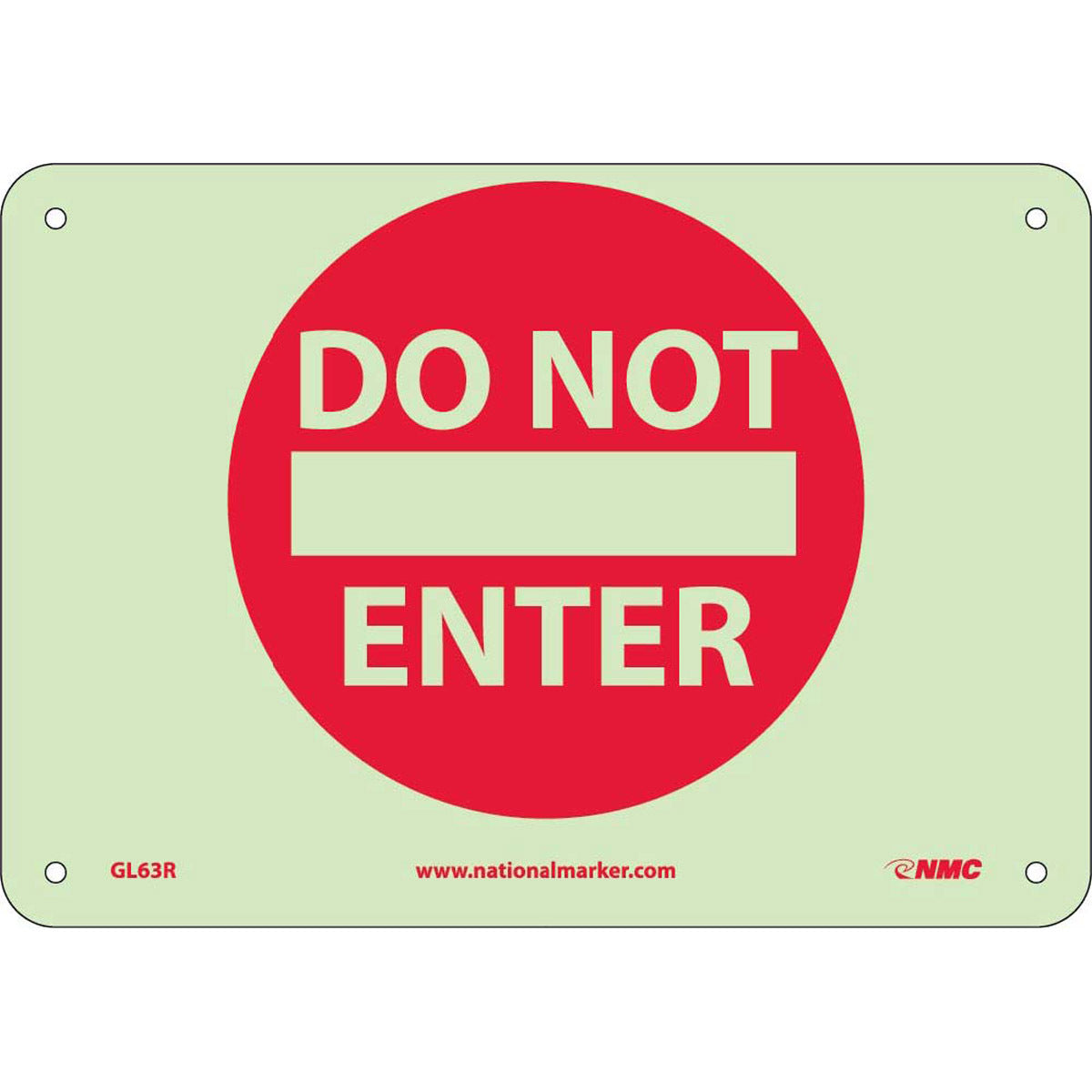 NM 7" X 10" White .05" Rigid Plastic Entry Sign "NO ENTRY"