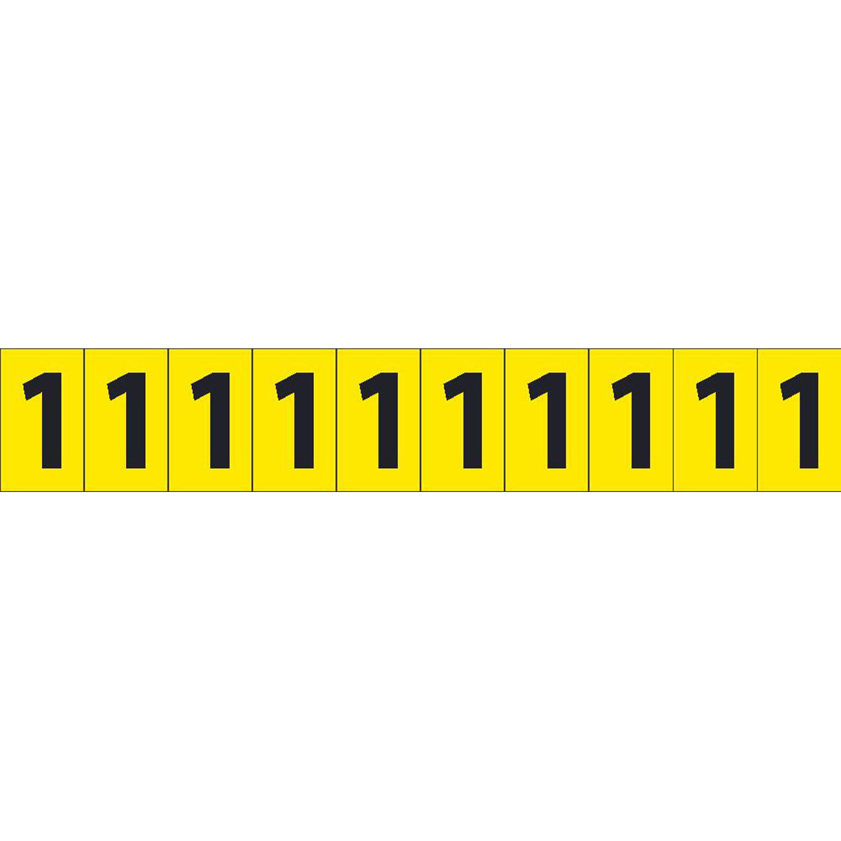 NM 1" Yellow And Black .004" Cloth Self-Adhesive Numbers "1"