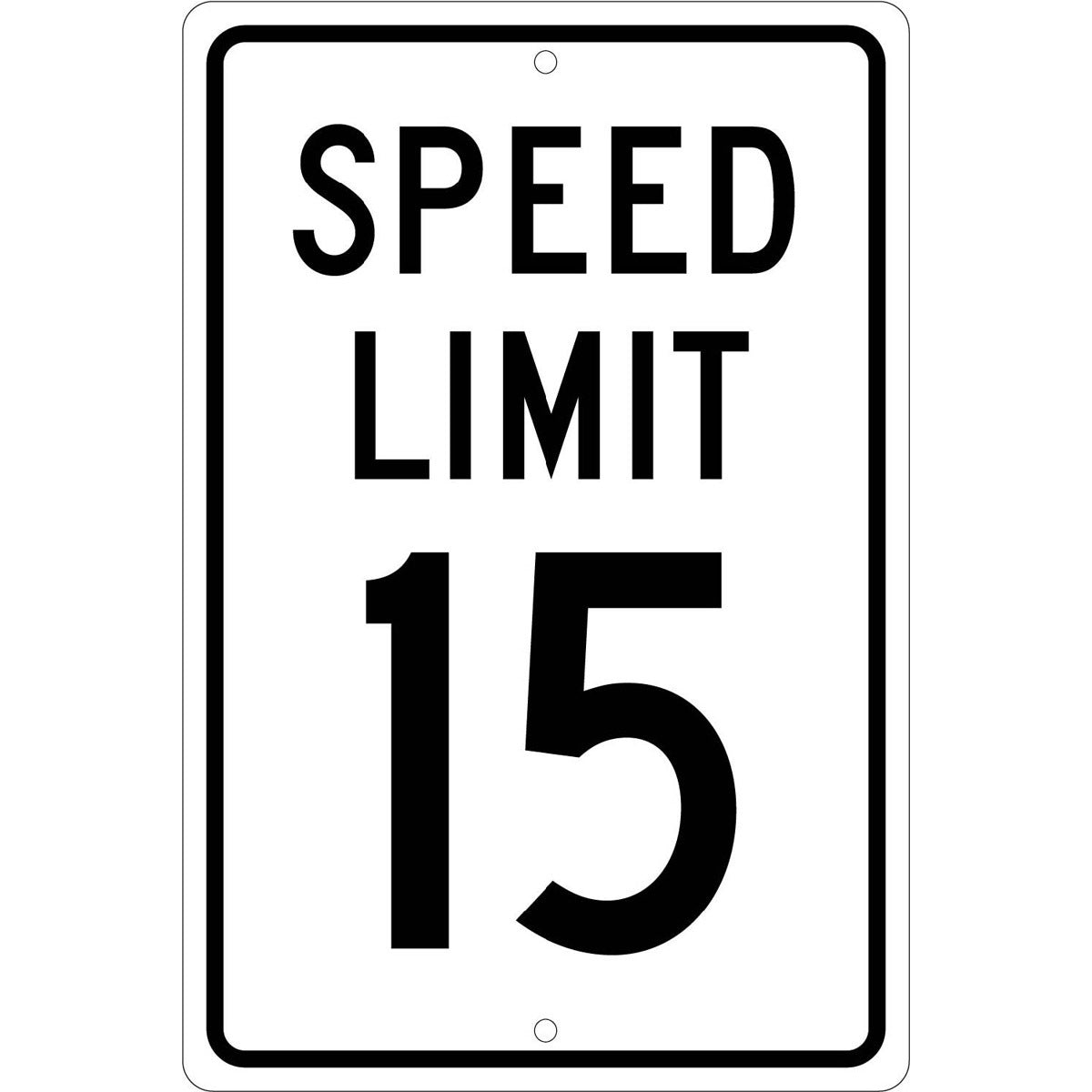 NM 18" X 12" White .063" Aluminum Parking And Traffic Sign "SPEED LIMIT 15"