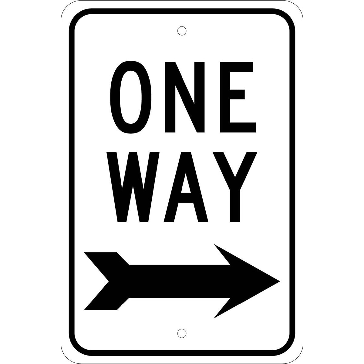 NM 18" X 12" White .08" Aluminum Parking And Traffic Sign "ONE WAY"