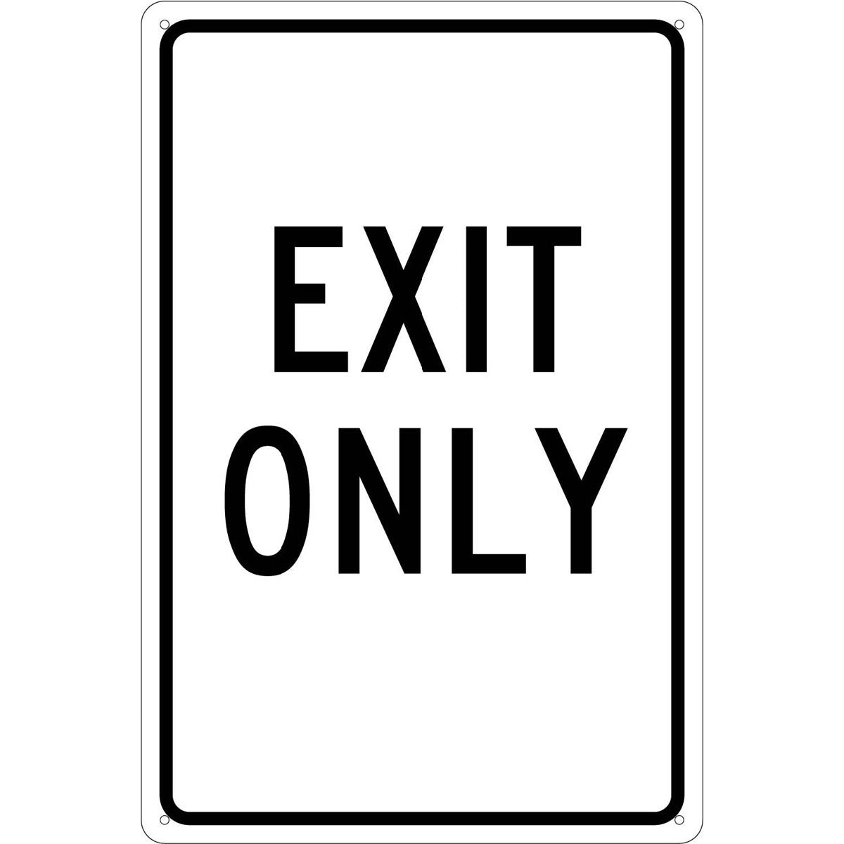 NM 18" X 12" White .04" Aluminum Parking And Traffic Sign "EXIT ONLY"