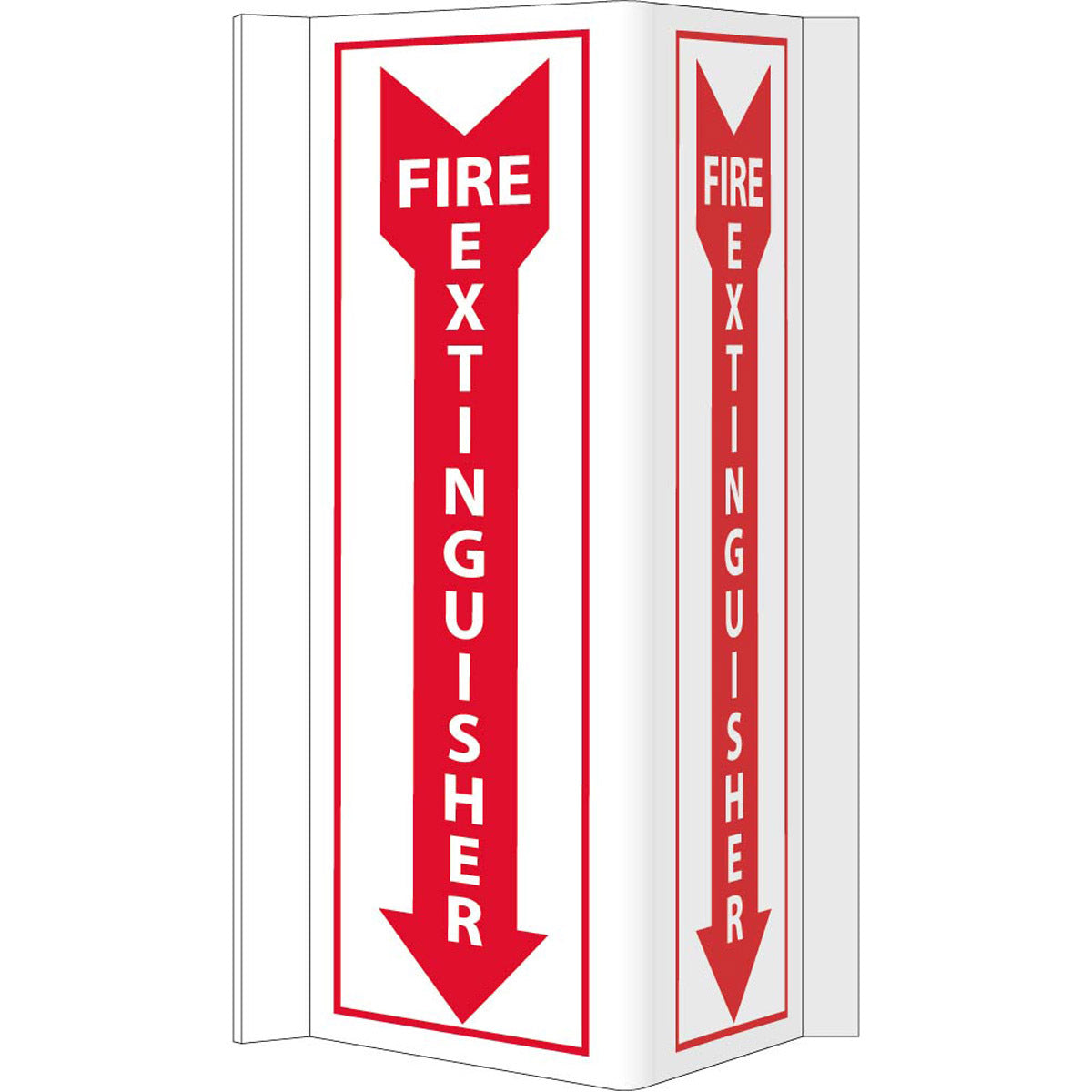 NM 16" X 12" White .118" Rigid Vinyl VISI Fire Extinguisher Sign "FIRE EXTINGUISHER"