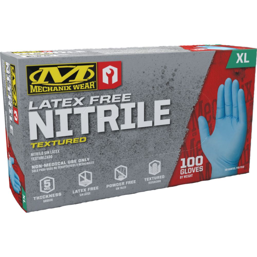 Mechanix Wear 5 Mil Blue Nitrile Gloves (100 Nitrile Gloves - Pack)