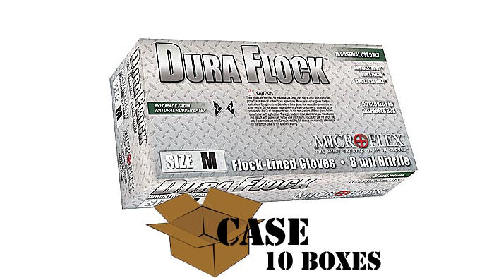 Microflex - Dura Flock - Nitrile Gloves - CASE   