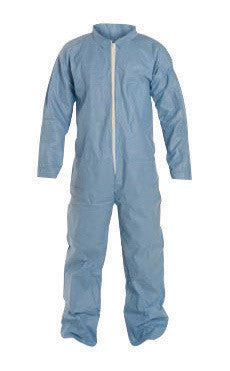 DuPont X-Large Blue Safespec 2.0 Tempro Disposable Water And Flame Resistant Coveralls With Front Zipper Closure, Laydown Collar, Open Wrists, Open Ankles And Set Sleeves