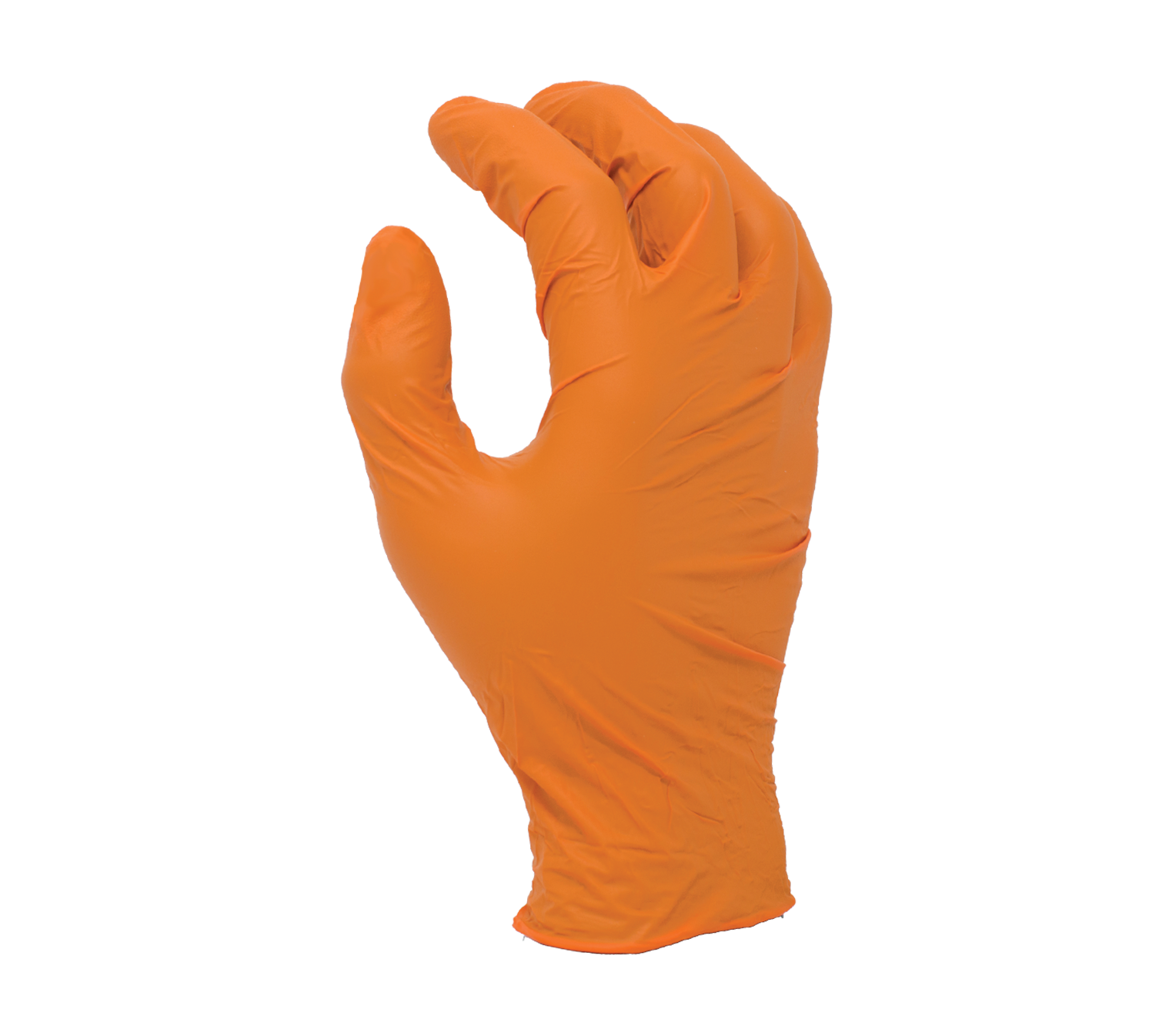 3.5 mil Orange Nitrile Disposable Gloves, 9 1/2" length, Powder-free, textured finish, industrial grade