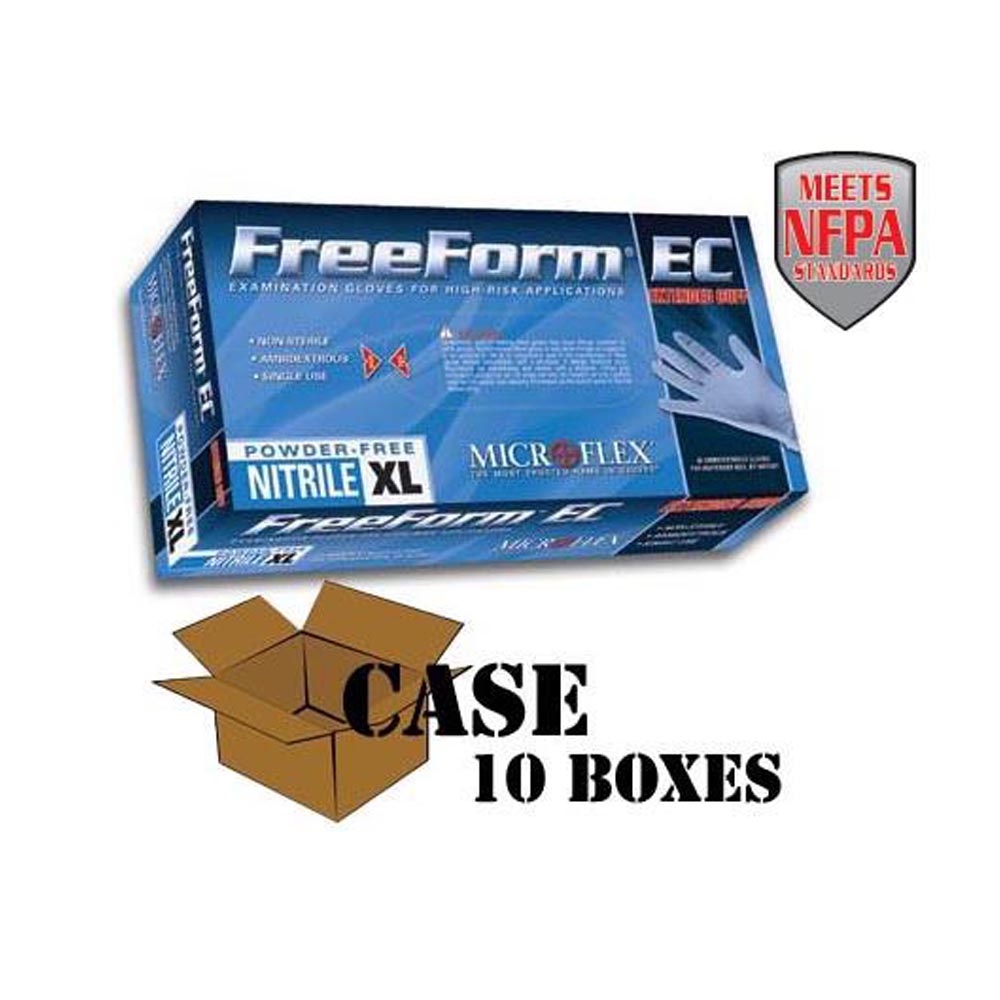 Microflex - FreeForm EC Blue Disposable Nitrile Gloves - Case
