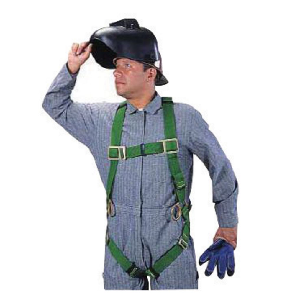 MSA Super X-Large Thermatek Hi-Viz Green Welder's Vest Style Harness With Qwik-Fit Chest And Leg Strap Buckle, Back And Hip D-Ring