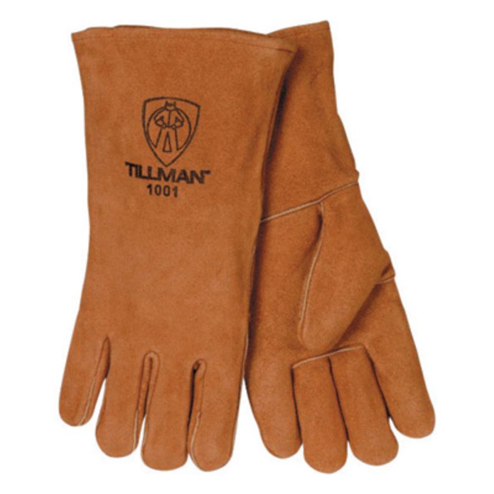 Tillman Large 14" Brown Shoulder Split Cowhide Leather Stick Welders Gloves With Cotton Thread Locking Stitch (Bulk)