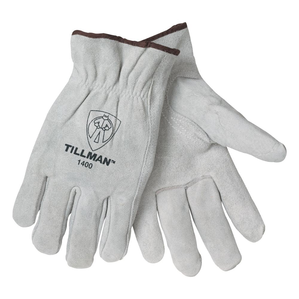 Tillman Pearl White Standard Split Grain Cowhide Leather Unlined Drivers Gloves