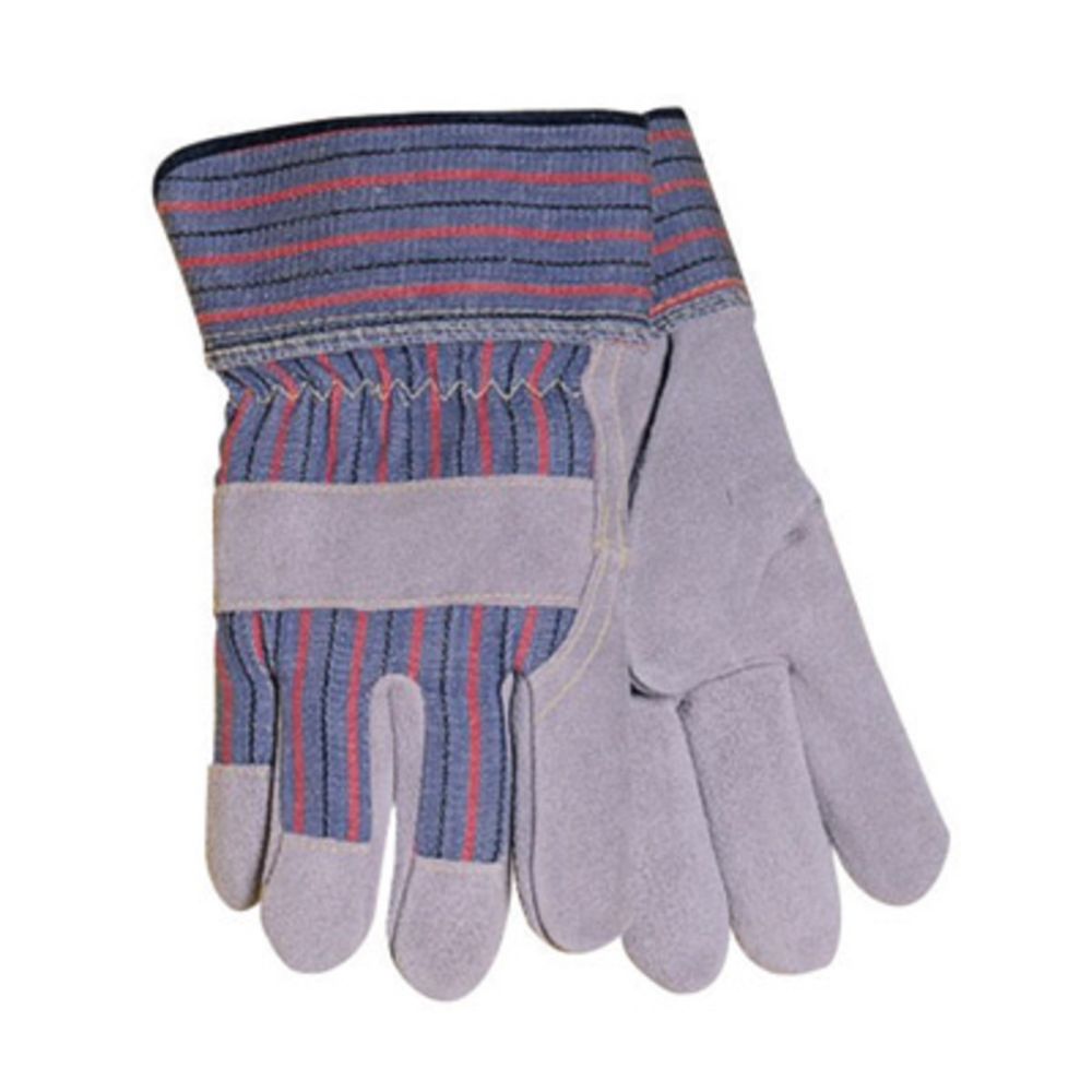 Tillman Large Blue, Red And Gray Side Split Cowhide Double Leather Palm Gloves With DuPont Kevlar Stitching