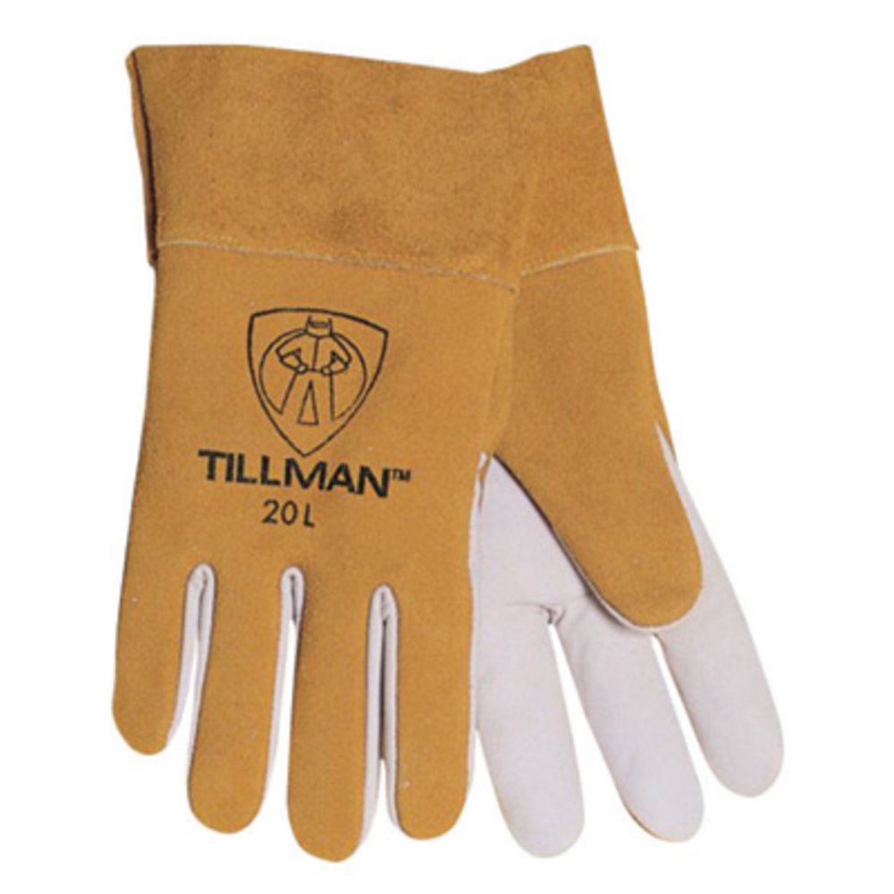 Tillman X-Large Bourbon Brown And Pearl Top Grain Cowhide And Kidskin TIG Welders Gloves With Kevlar Thread Locking Stitch (Carded)