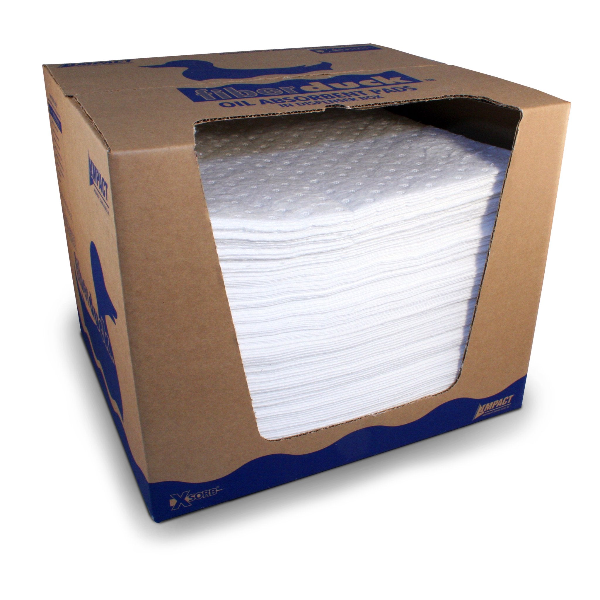 FiberDuck Oil Absorbent Pads in Dispenser Box - 200/BOX