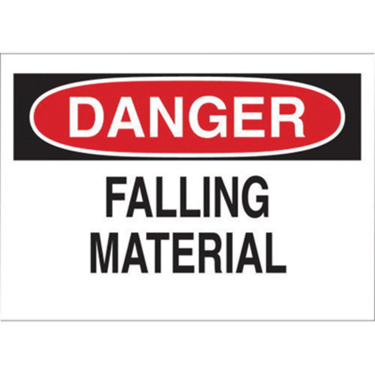 Brady® 10" X 14" X .035" Black/Red On White B-555 Aluminum Machine And Operational Sign "DANGER FALLING MATERIAL"