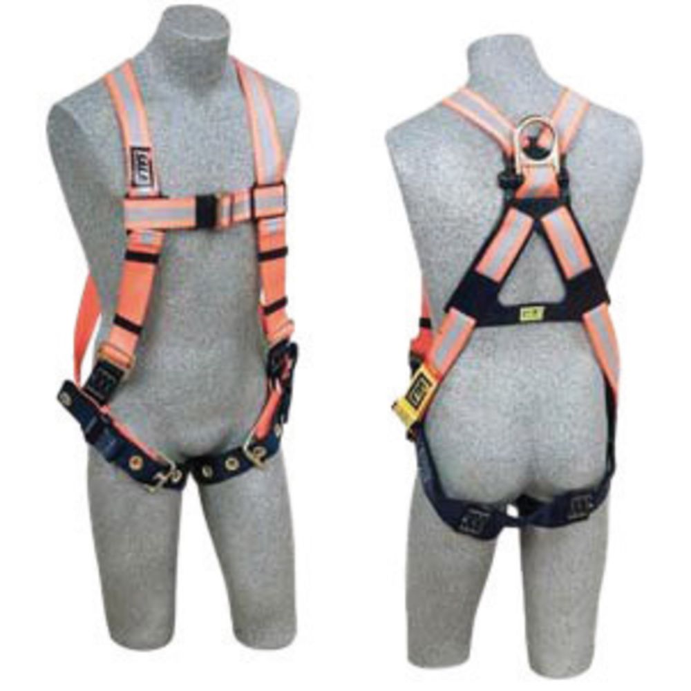 3M DBI-SALA Universal Delta II No-Tangle Full Body Style Harness With Back D-Ring, Pass-Thru Chest And Tongue Leg Strap Buckle And Comfort Padding