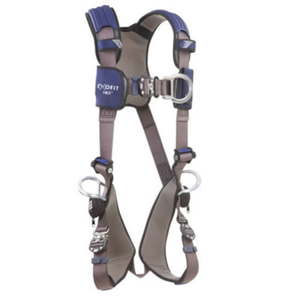 3M DBI-SALA 2X ExoFit NEX Full Body/Vest Style Harness With Tech-Lite Aluminum Back, Front And Side D-Ring, Duo-Lok Quick Connect Leg And Chest Strap Buckle, Torso Adjuster, Back And Leg Comfort Padding And Loops For Body Belt