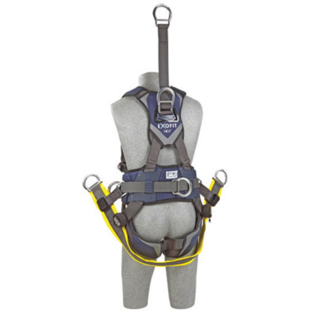 3M DBI-SALA Medium ExoFit NEX Full Body/Vest Style Harness With Back D-Ring And Front D-Ring With Pass-Thru Chest Strap, Tongue Leg Strap Buckle And Belt With Pad, Soft Seat Sling With Positioning D-Ring, Back And Leg Comfort Padding