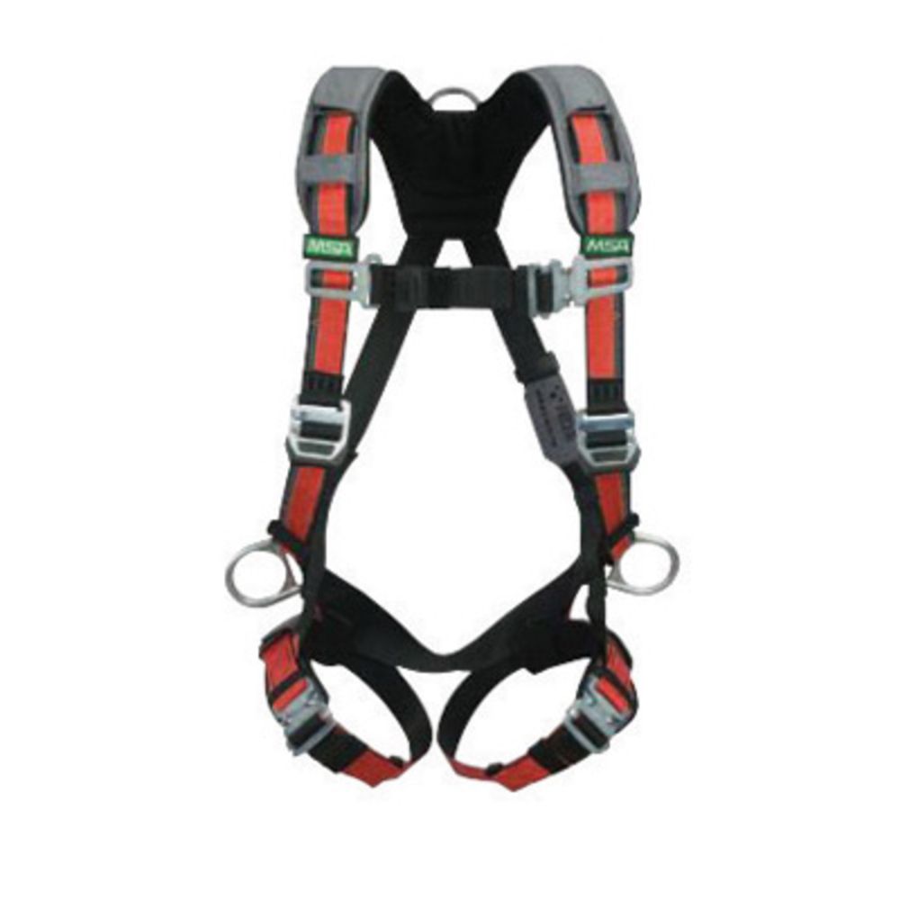 MSA Standard EVOTECH Full Body Style Harness With Qwik-Connect Chest And Leg Strap Buckle, Back And Hip Chest D-Ring, Shoulder And Leg Padding