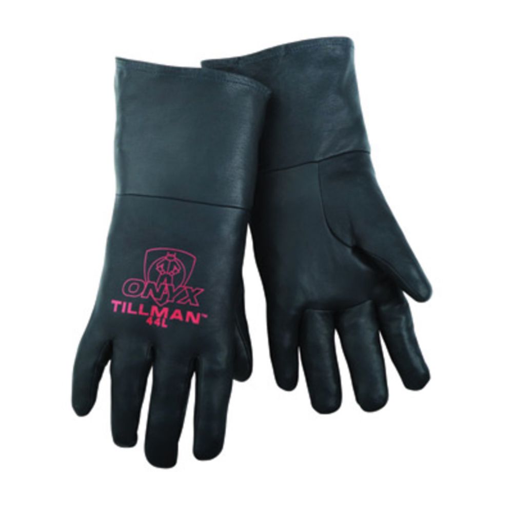 Tillman Black Top Grain Pigskin Leather Super Premium Grade MIG Welders Gloves With Reinforced Thumb And Kevlar Sewn Stitching (Carded)