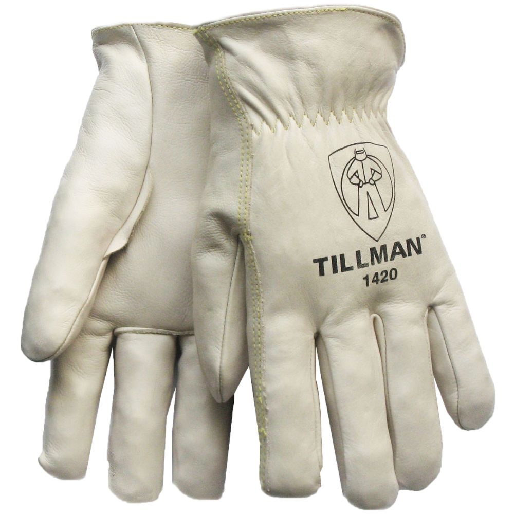 Tillman White Leather Pearl Premium Top Grain Cowhide Unlined Drivers Gloves