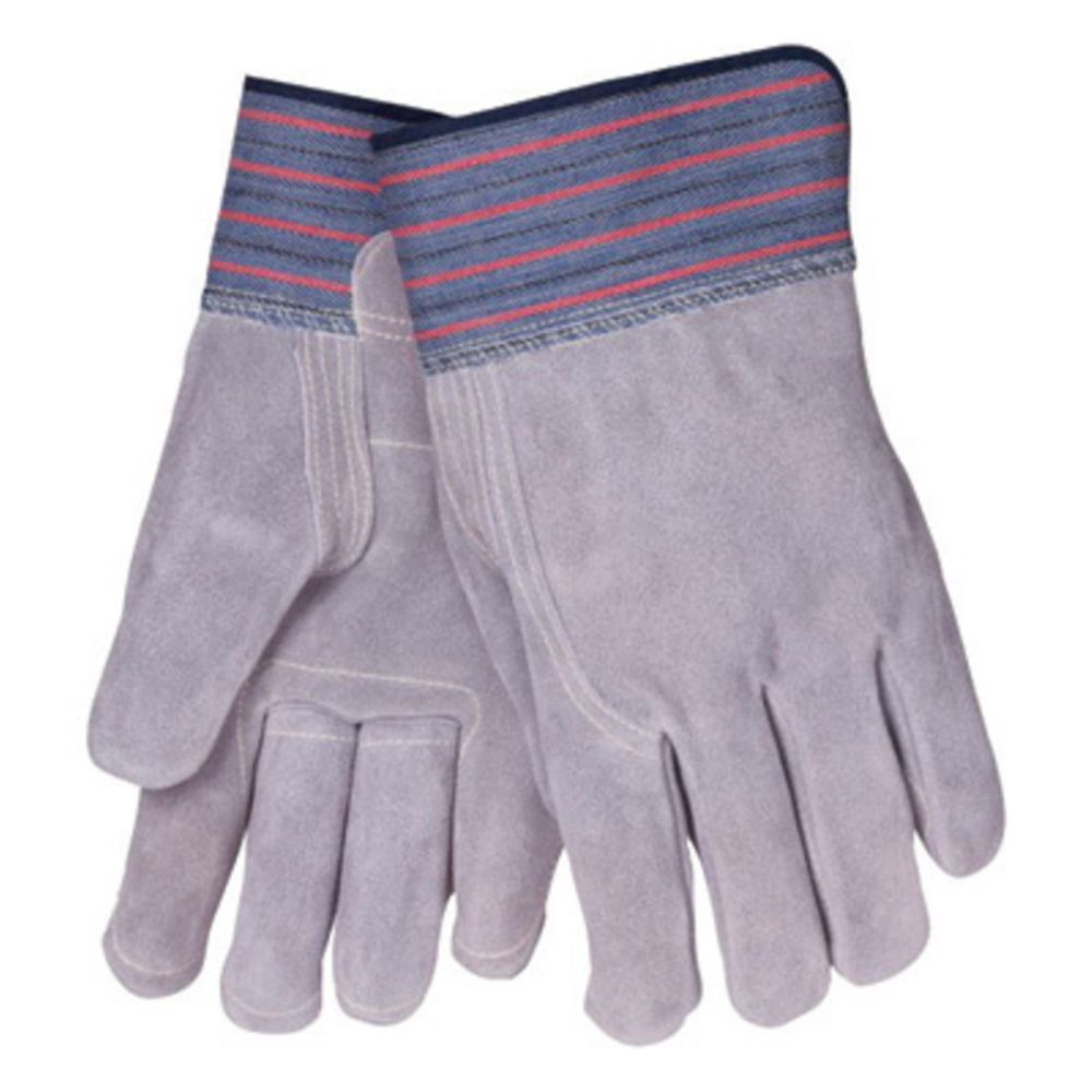 Tillman Large Blue, Red And Gray Leather Palm Gloves With Rubberized Safety Cuff And DuPont Kevlar Stitching