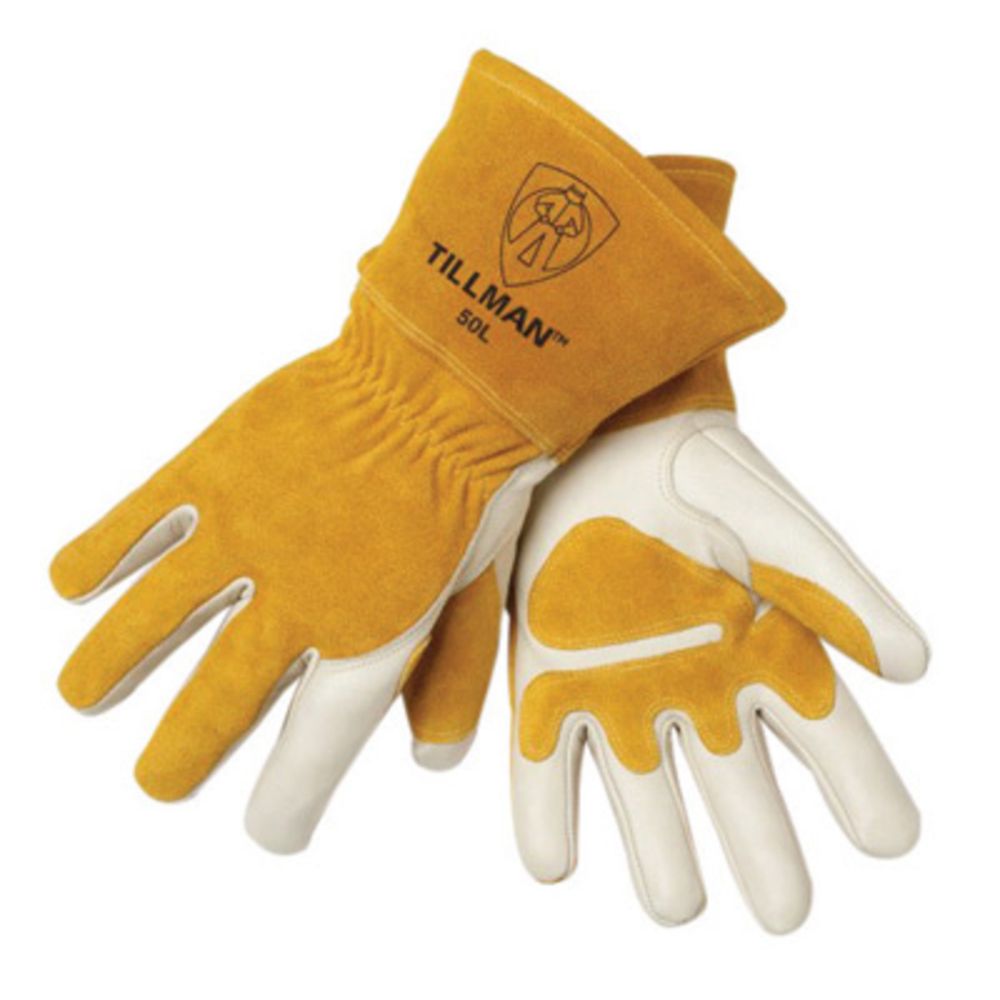 Tillman Large Gold And Pearl Leather MIG Welders Glove