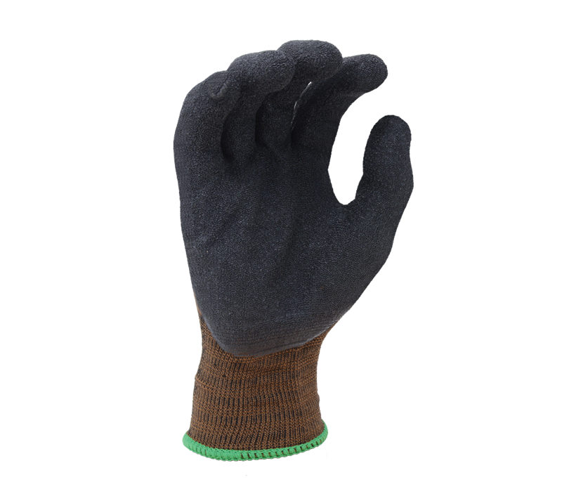Latex Palm Coated Brown Nylon Gloves