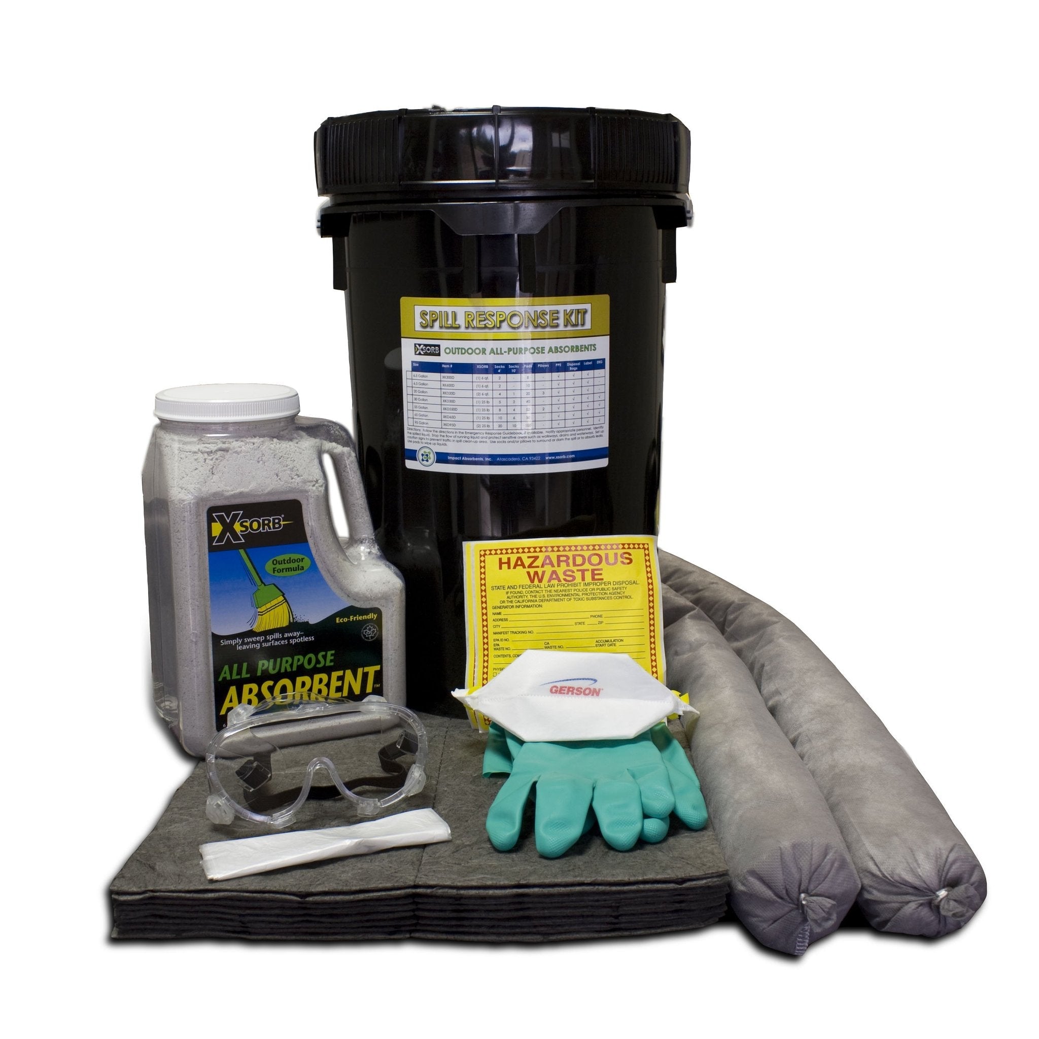 XSORB Outdoor All-Purpose with FiberLink Pads 6.5 gal Spill Kit - 1 PAIL