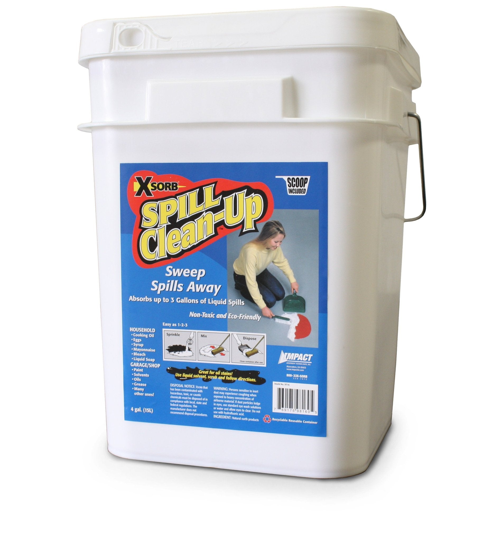 XSORB Universal Spill Clean-Up Pail 4 gal. with Scoop - 1 PAIL
