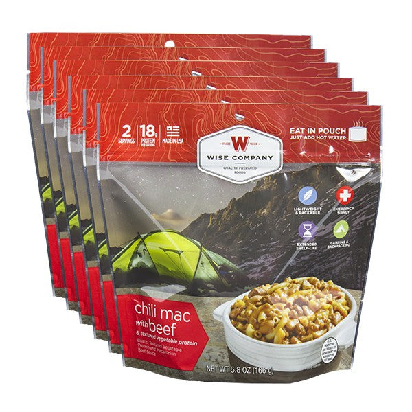 6ct Pack - Outdoor Chili Mac with Beef (2 Serving Pouch)