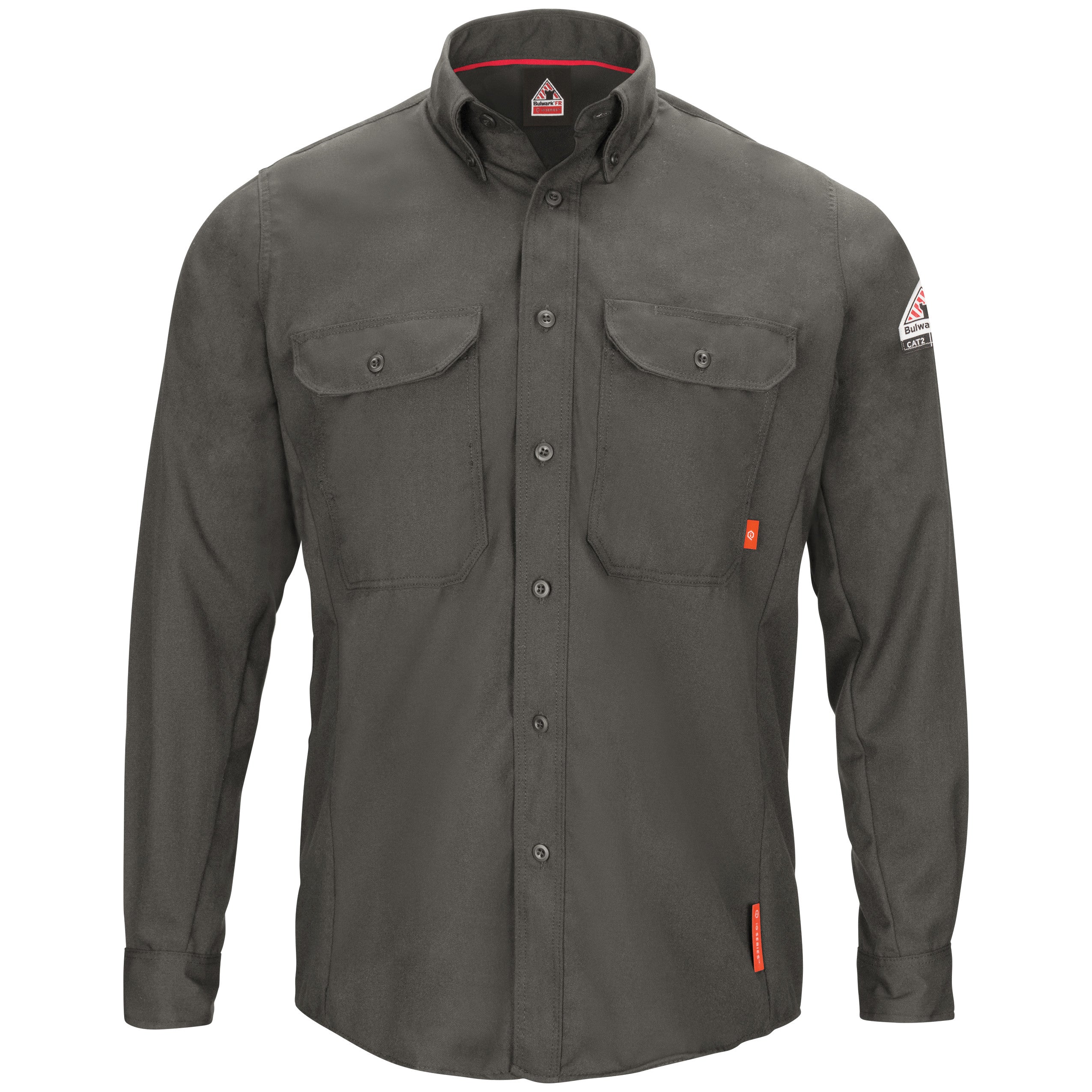 Shirt-LS Banded Collar QS50 - Dark Gray