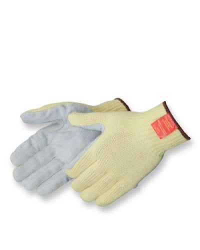 100% Kevlar knit sewn with leather palm Gloves