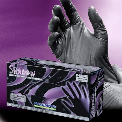 Shadow Black Nitrile Gloves By Adenna 6 Mil.