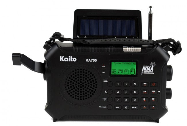 Kaito KA700 Bluetooth Emergency Hand Crank Dynamo & Solar Powered AM FM Weather Band Radio