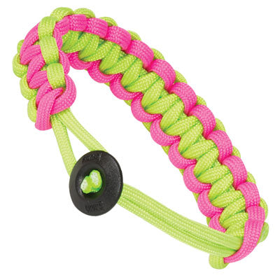 Klondike Adjustable Paracord Bracelet - Neon Green / Pink