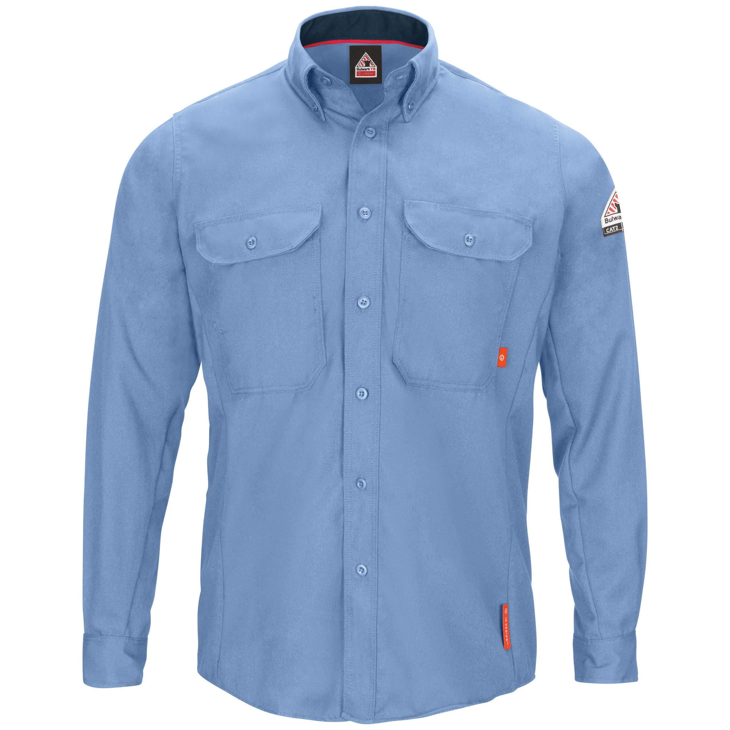 Shirt-LS Banded Collar QS52 - Light Blue