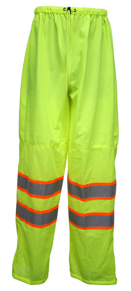 MCR Safety Class E,FL Lime,Solid/Mesh,Waist Pant L