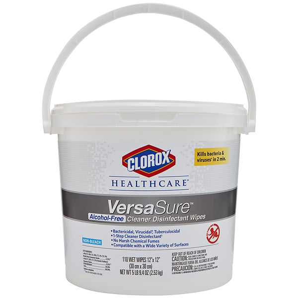 Clorox® Healthcare® VersaSure Cleaner Disinfectant Wipes Bucket (110 Wipes)
