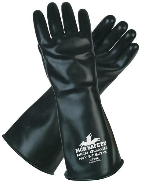 MCR Safety Unsupported Butyl Glove,14",25 Mil