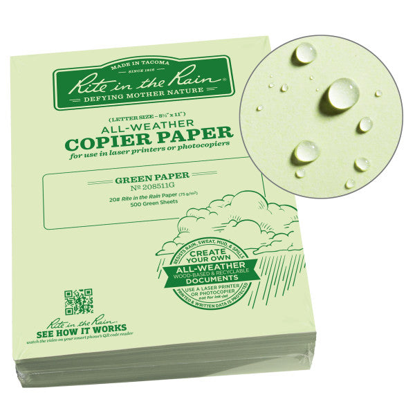 Copier Paper - 20# Bond - Green - 8.5 X 11 - 500 Sheets