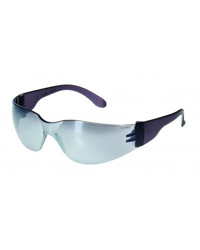 Silver Mirror Lens - Wrap-Around Style Safety Glasses