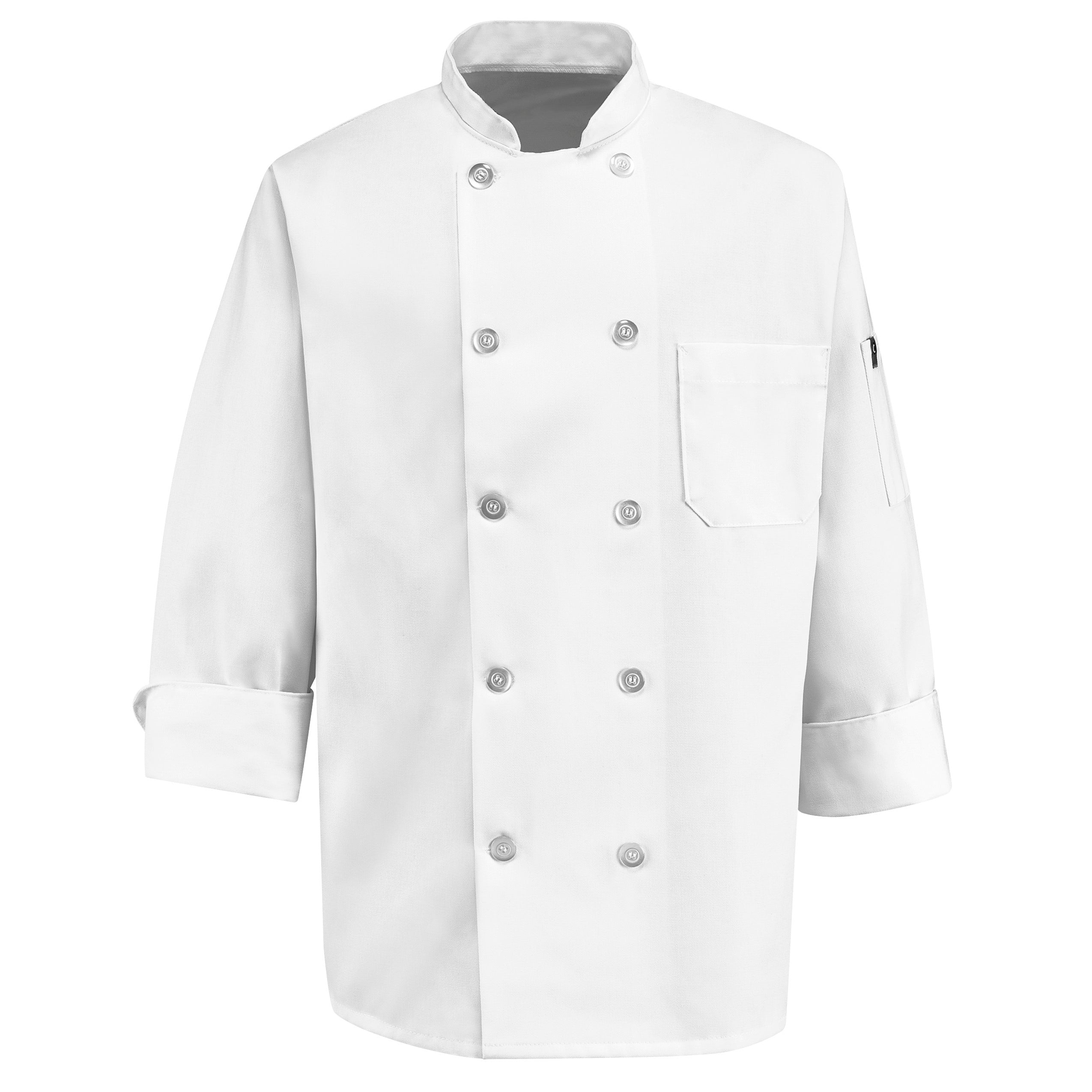 Ten Pearl Button Chef Coat 0415 - White