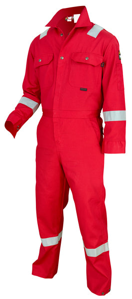 MCR Safety Deluxe FR Coverall, Silver RT, Red 36T