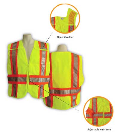5-Point Breakaway Mesh Safety Vest - Fire Rated