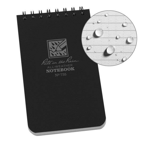 3 X 5 Notebook - Black