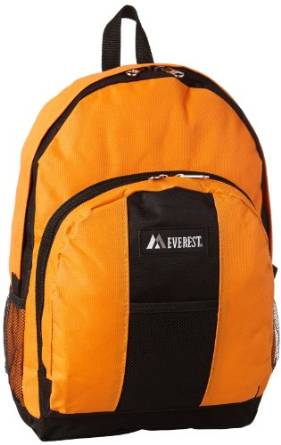 Everest Luggage Backpack with Front and Side Pockets  - Orange
