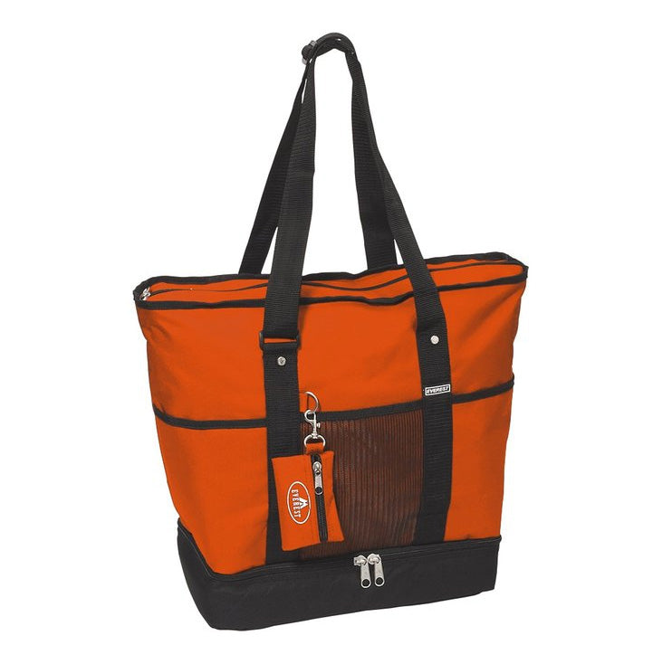 Everest Luggage Deluxe Shopping Tote - Rust Orange/Black