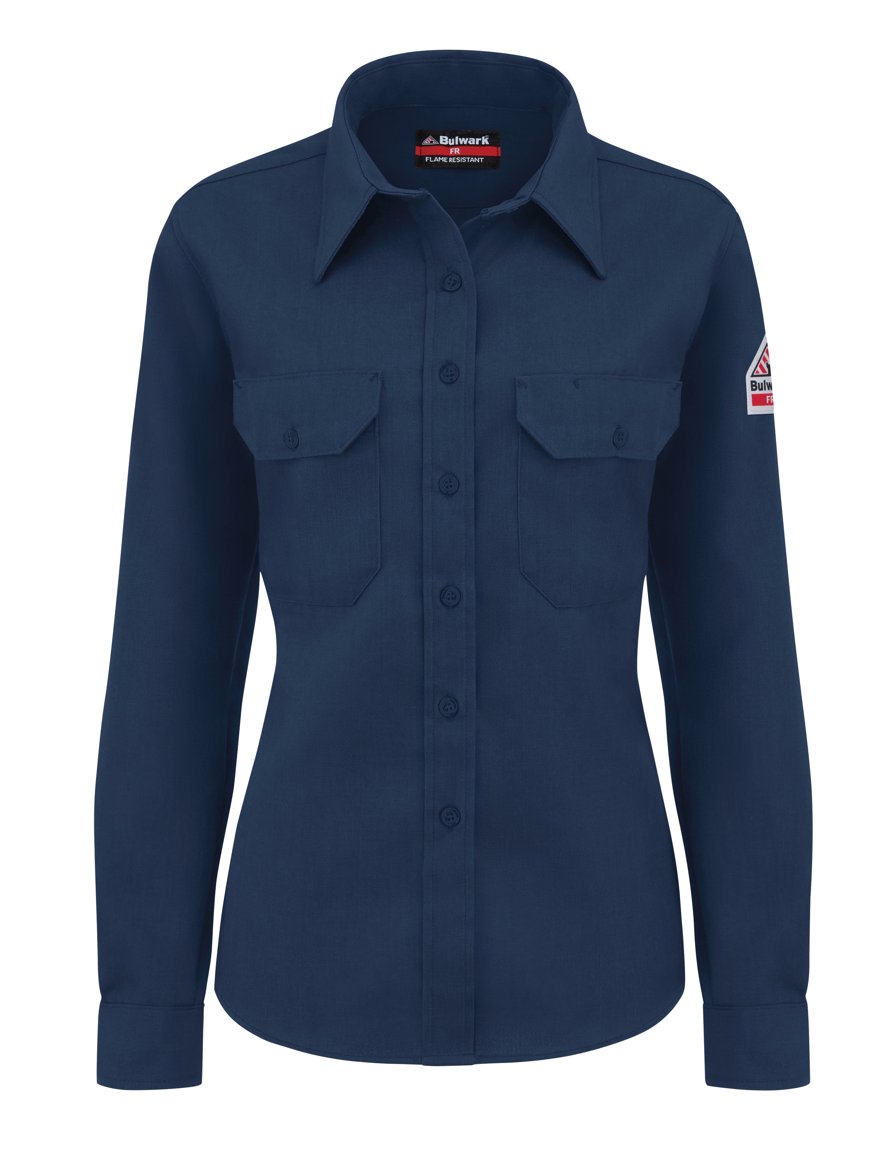 Shirt-LS Banded Collar SND3 - Navy